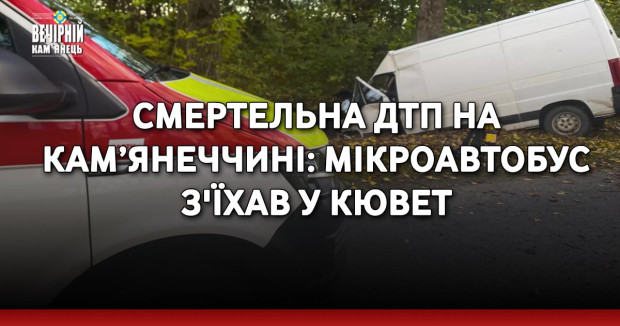 Смертельна ДТП на Кам’янеччині: мікроавтобус з'їхав у кювет