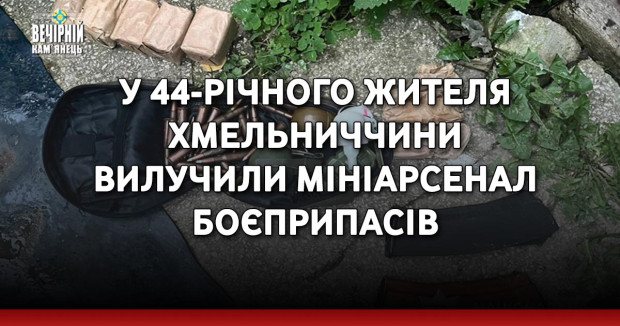 У 44-річного жителя Хмельниччини вилучили мініарсенал боєприпасів