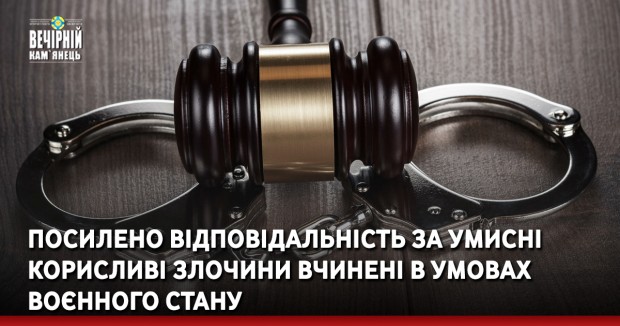 Посилено відповідальність за умисні корисливі злочини вчинені в умовах воєнного стану