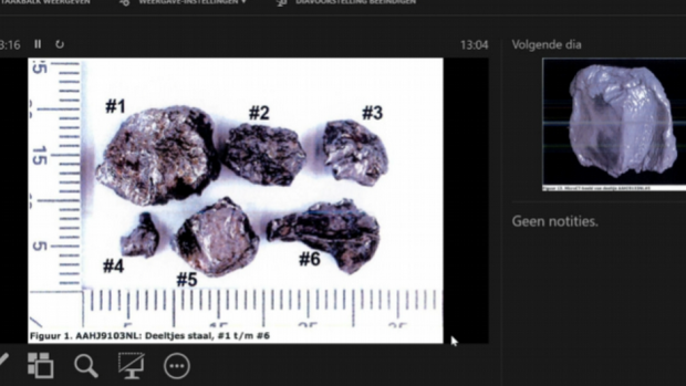 Уражаючі елементи ракети "Бук", показані 8 червня на засіданні у справі про збитий літак MH17