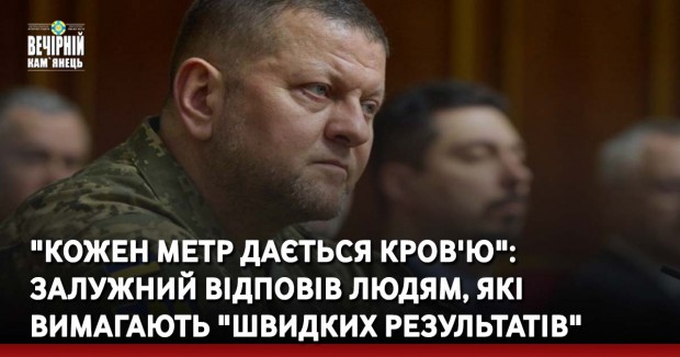 "Кожен метр дається кров'ю": Залужний відповів людям, які вимагають "швидких результатів"