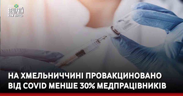 На Хмельниччині провакциновано від COVID менше 30% медпрацівників