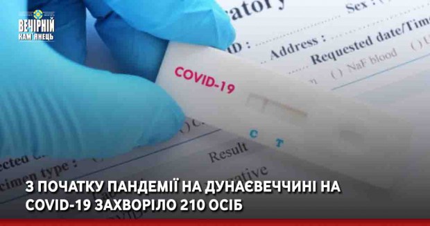 З початку пандемії на Дунаєвеччині на СOVID-19 захворіло 210 осіб