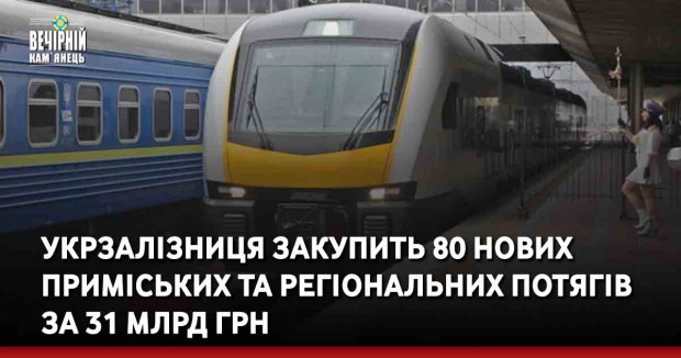 Укрзалізниця закупить 80 нових приміських та регіональних потягів за 31 млрд грн