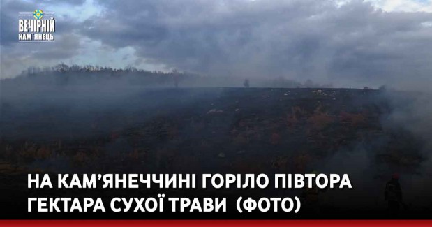 На Кам’янеччині горіло півтора гектара сухої трави  (ФОТО)