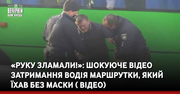 «Руку зламали!»: шокуюче відео затримання водія маршрутки, який їхав без маски ( ВІДЕО)