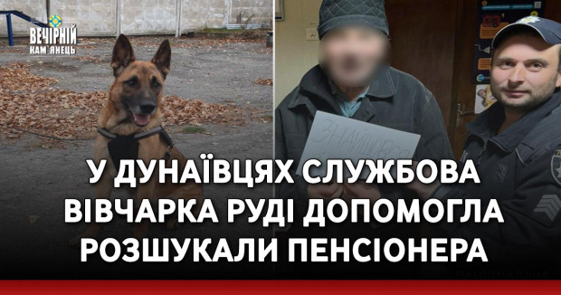 У Дунаївцях службова вівчарка Руді допомогла розшукали пенсіонера