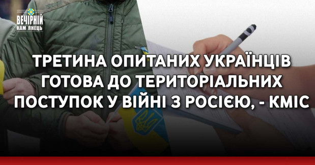 Третина опитаних українців готова до територіальних поступок у війні з Росією, - КМІС