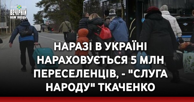 Наразі в Україні нараховується 5 млн переселенців, - "слуга народу" Ткаченко