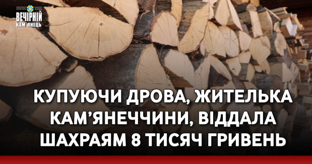 Купуючи дрова, жителька Кам’янеччини, віддала шахраям 8 тисяч гривень