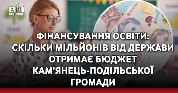 Фінансування освіти: скільки мільйонів від держави отримає бюджет Кам’янець-Подільської громади