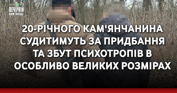 20-річного кам'янчанина судитимуть за придбання та збут психотропів в особливо великих розмірах