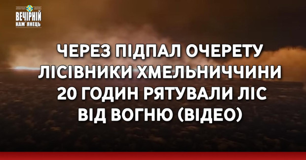 Через підпал очерету лісівники Хмельниччини 20 годин рятували ліс від вогню (ВІДЕО)