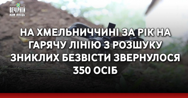 На Хмельниччині за рік на гарячу лінію з розшуку зниклих безвісти звернулося 350 осіб