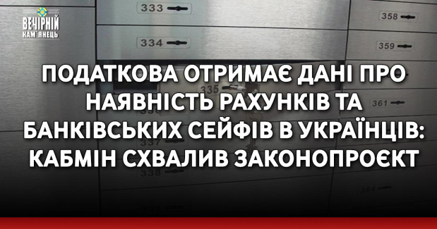 Податкова отримає дані про наявність рахунків та банківських сейфів в українців: Кабмін схвалив законопроєкт 