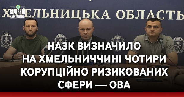 НАЗК визначило на Хмельниччині чотири корупційно ризикованих сфери — ОВА