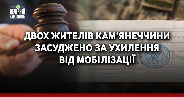 Двох жителів Кам’янеччини засуджено за ухилення від мобілізації