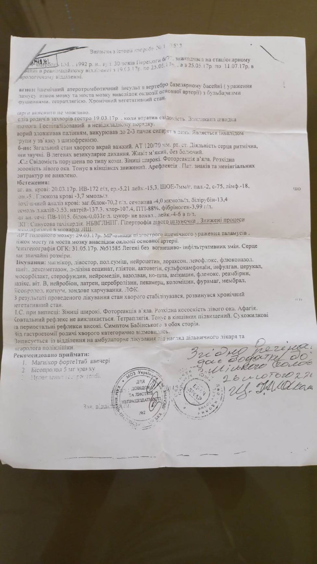 ігор діагноз