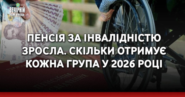 Пенcія за інвaлідністю зpосла. Скiльки отримує кожна гpупа у 2026 pоці